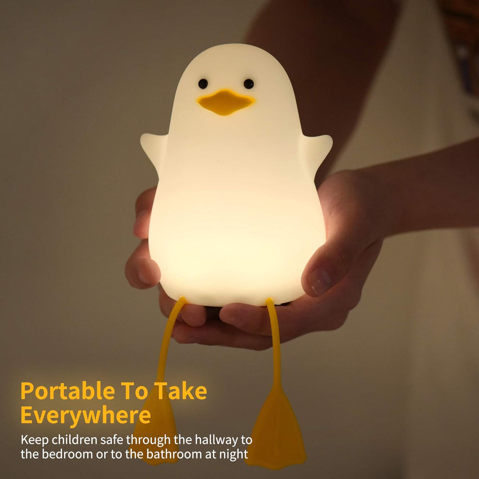Cute Duck Glow Night Lamp – Cute LED Bedside Light with Flexible Feet