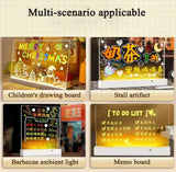 LED Note Board With Night Light, Acrylic Note Board Lamp, LED Eraseable Drawing Board