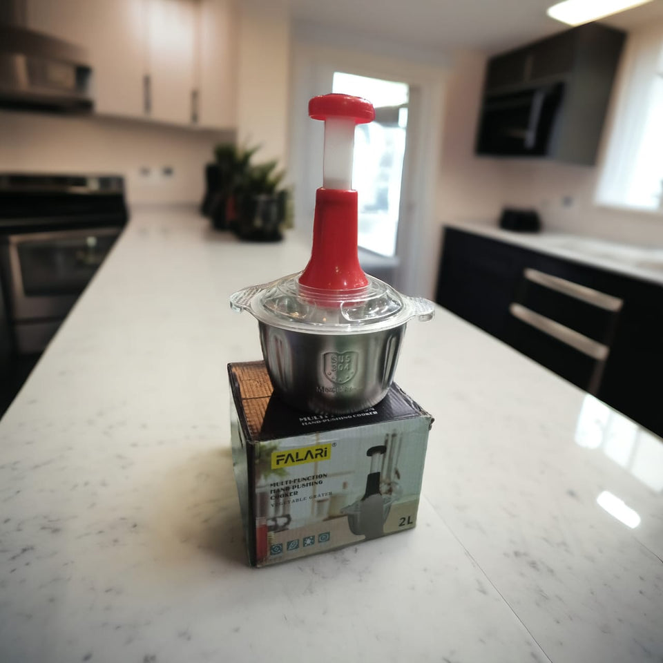 Up Down Hand Pressure Vegetable Chopper Steel Bowl 2.Liter