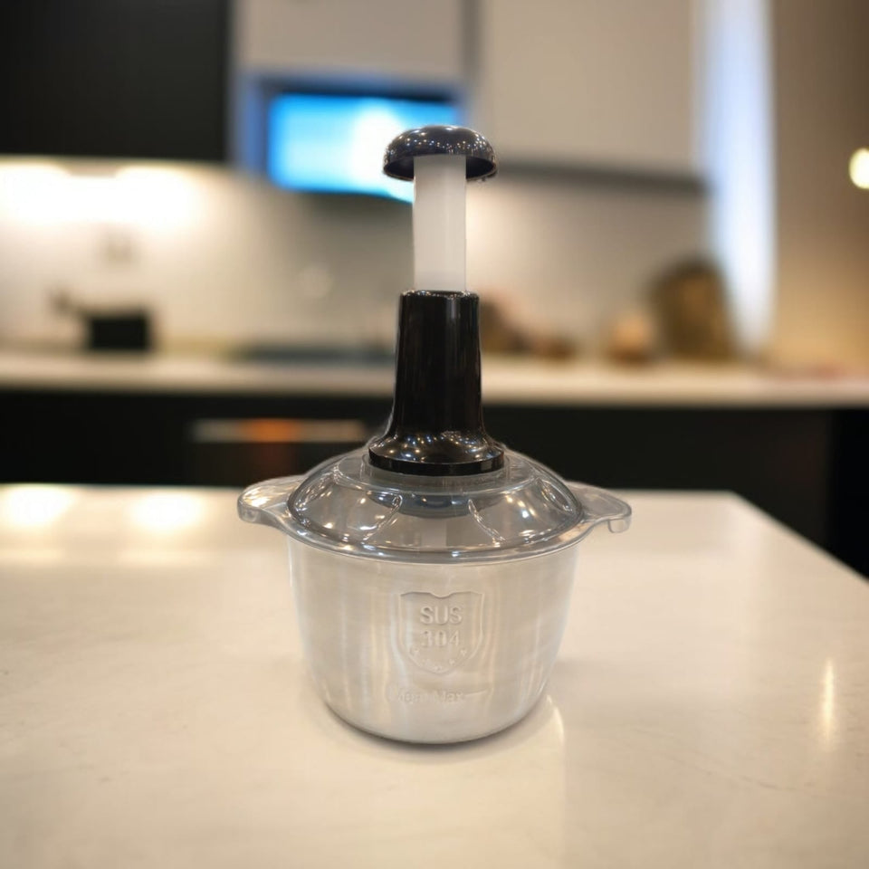 Up Down Hand Pressure Vegetable Chopper Steel Bowl 2.Liter